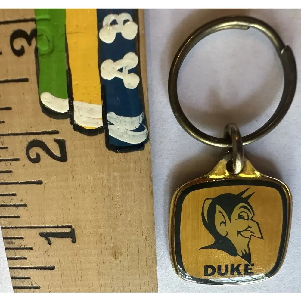 Duke University Blue Devils Mascot Keychain Brass Tone Metal WinCraft